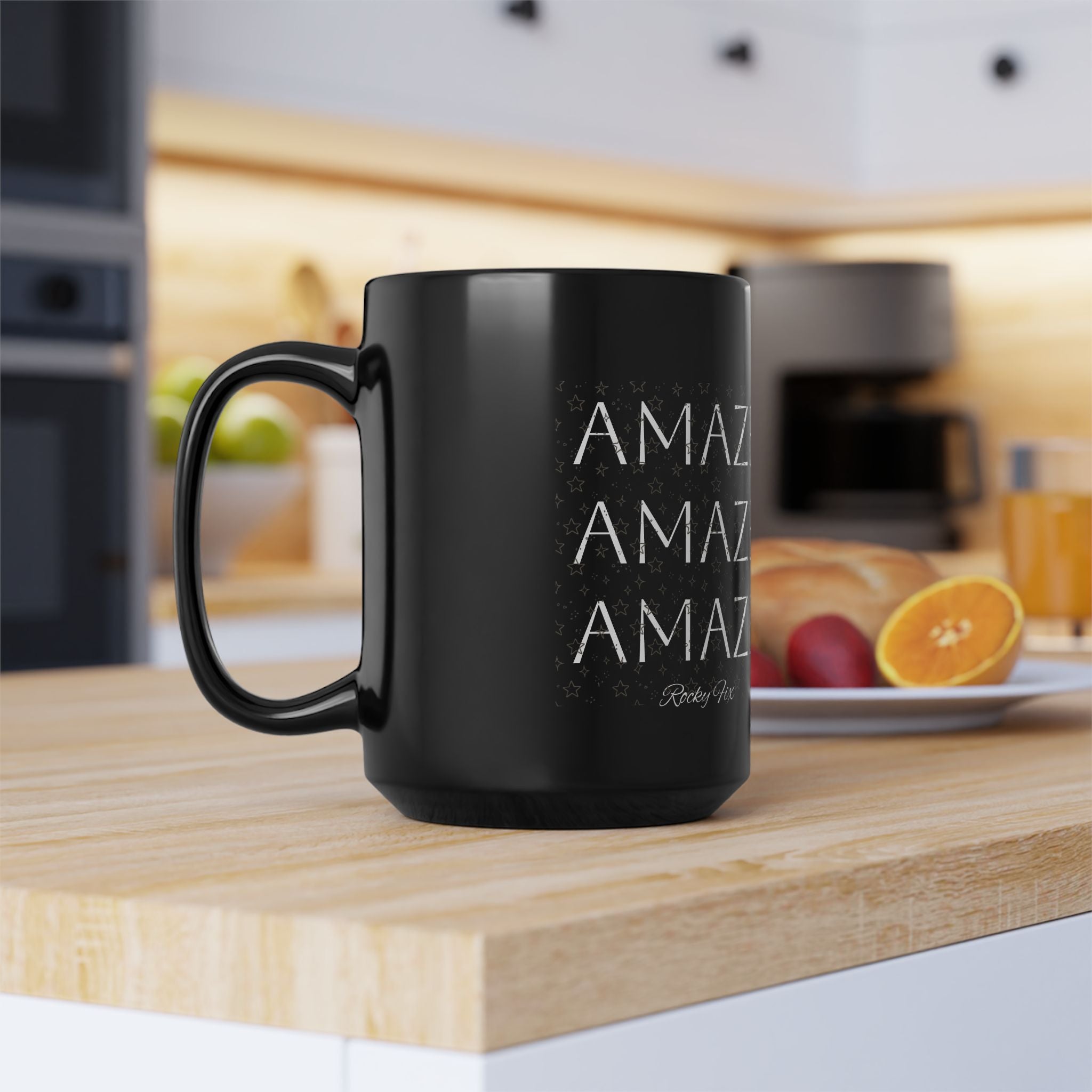 Amaze Amaze Amaze Black Ceramic Mug